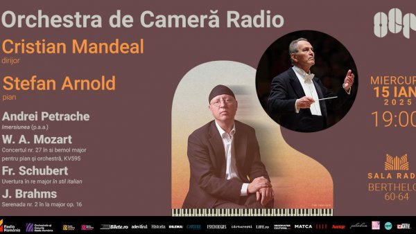 Primul concert al Noului An la Sala Radio: Cristian Mandeal dirijează Mozart, Schubert, Brahms