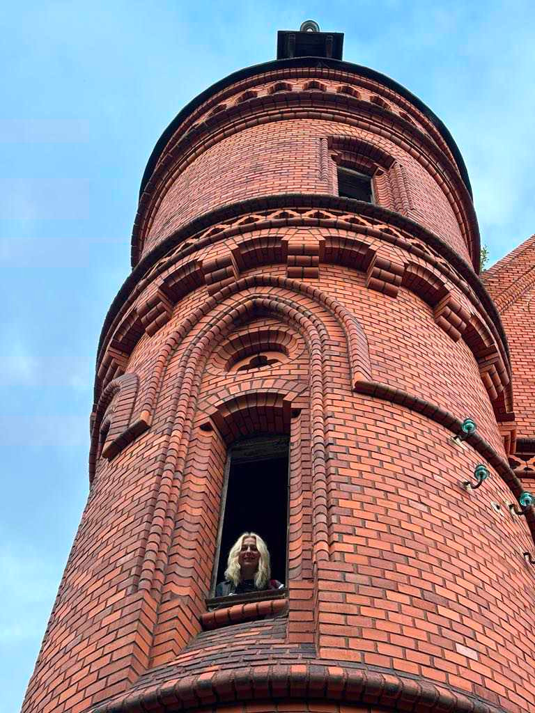 Cristina Godun in turnul sanatoriului din Gorbersdorf